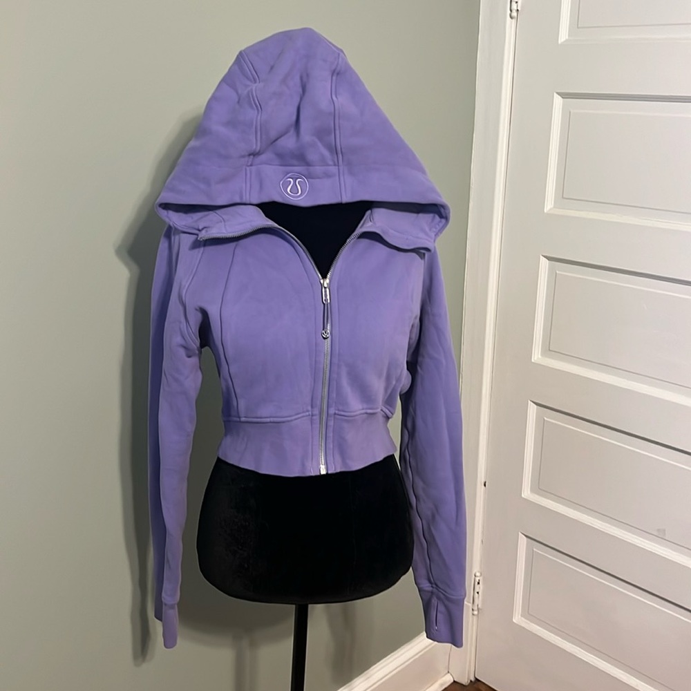 Size 10 LuLu full zip cropped scuba hoodie